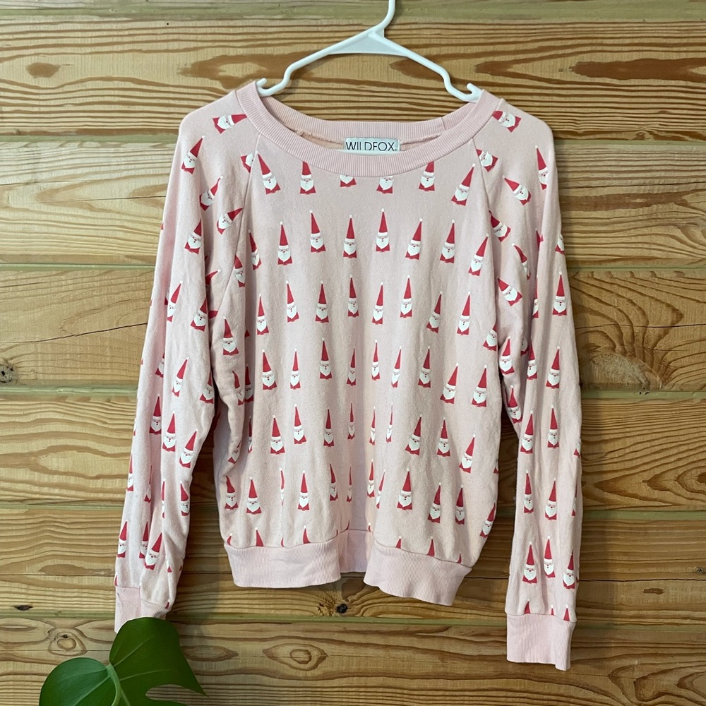 Wildfox pink Santa Christmas sweater
